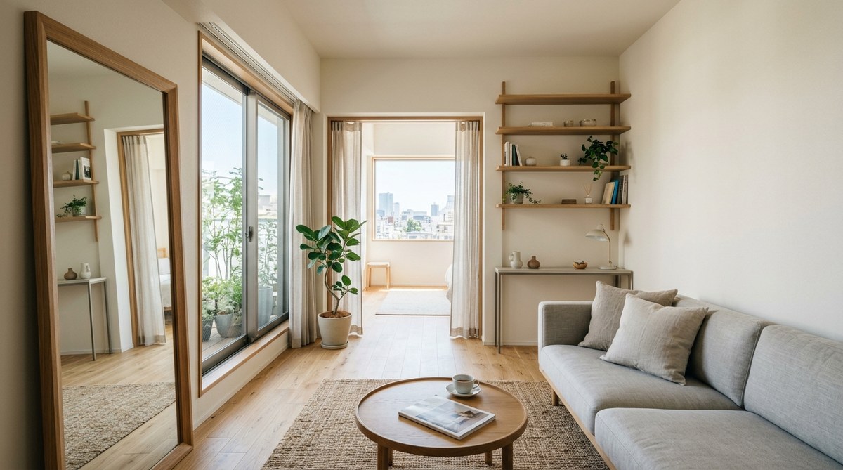 狭い部屋でも広々感じる！視線を操るインテリアテクニック